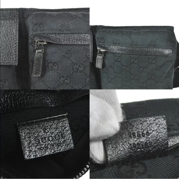 Authentic Gucci black monogram waist bag fanny pack bum bag - Picture 11 of 12